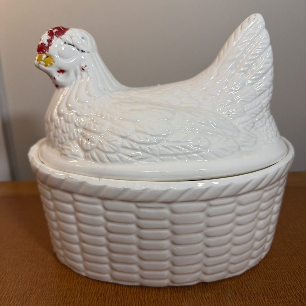 Vintage Nesting Hen Soup Tureen With Lid 10" Ceramic